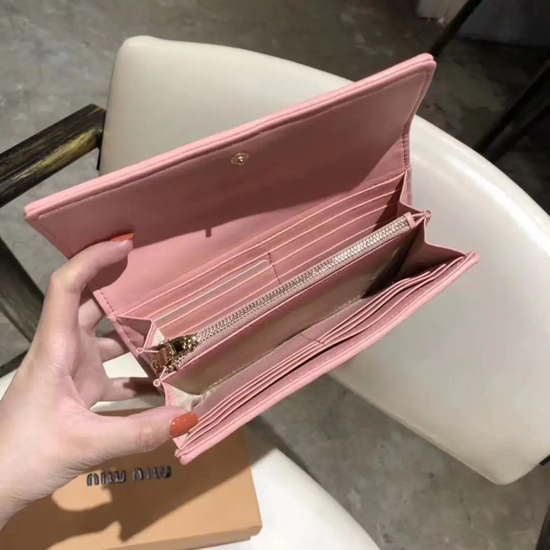 M Large CapaCity Three Fold Pleated Wallet, Women's Long 2023 New Handbag, Multifunctional Wallet Card Bag