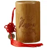 Bamboo Piggy Bank Fake Money Pantry Rustic Saving Pot Coin Jar Table Decor Natural Child 3