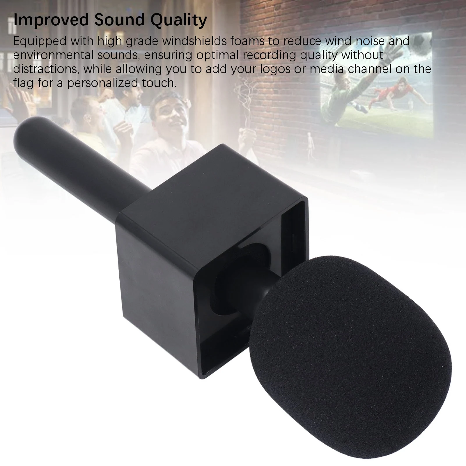 Nterview Microphone Stand Compact Lightweight Handheld Microphone Mount Portable Widely Used with Flag for Rode Wireless GO II