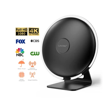 Antenna TV per Canali Locali, Amplificata per Lunga Distanza Interna/Esterna HDTV, Supporta 4K 1080p, Antenna per Tutti i Televisori Smart TV
