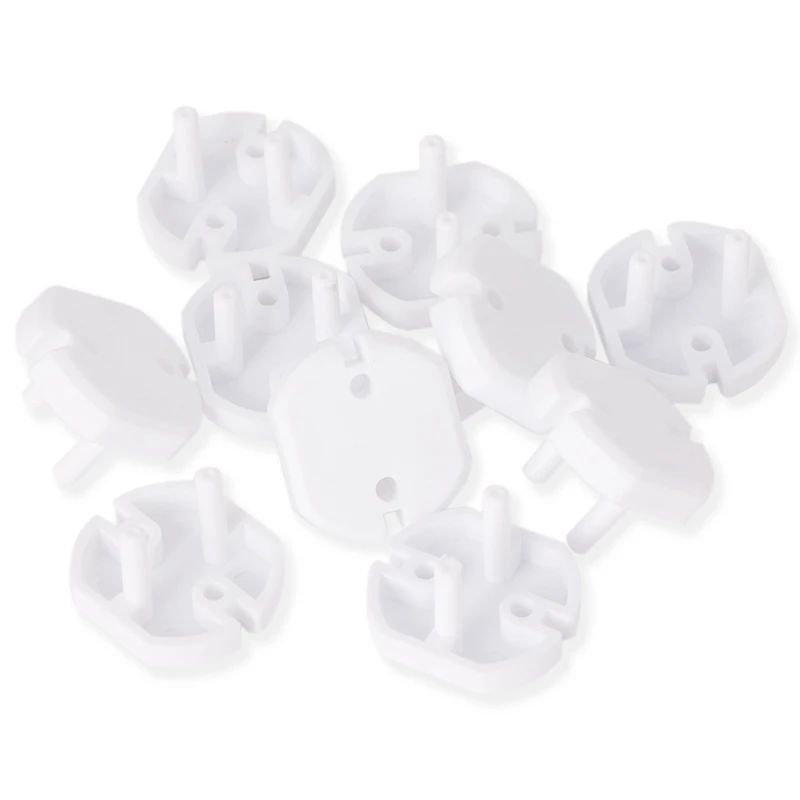 

10pcs EU Power Socket Cover Two Phase Safe Lock Cover Electrical Outlet Baby Children Safety Guard for Protection