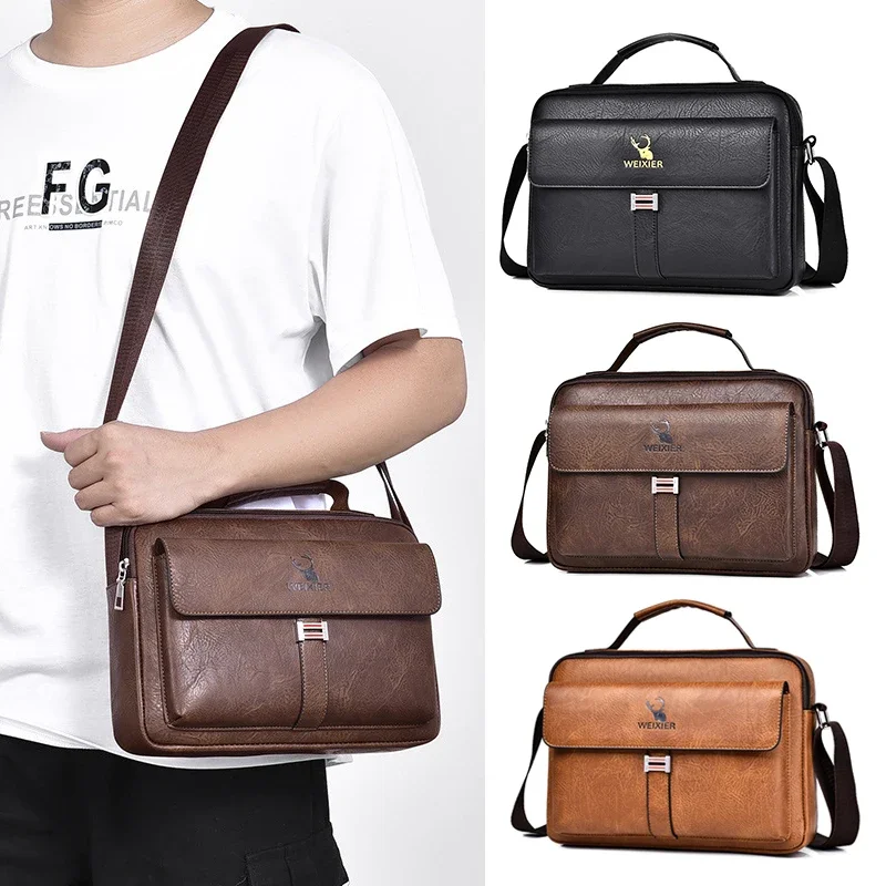 

Leather Briefcase Bag Handbags Cross Office Business Tote Boston Ipad Square Wallets Crossbody Shoulder Bag Husband Briefcase