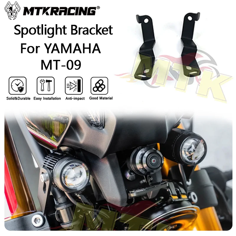 MTKRACING Spotlight Bracket For YAMAHA MT-09 2021-2024 Motorcycle Spotlight Bracket Holder Spot Light Fog Lamp