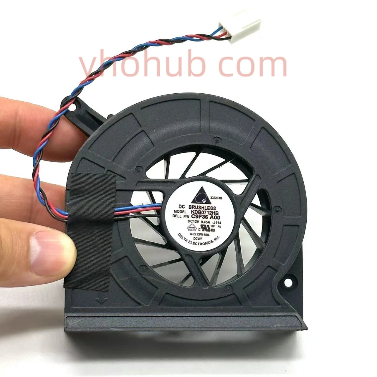 Delta Electronics Kdb0712hb J114 0c9f36 dc 12v 0.45a Ventilador de Refrigeração do Servidor de Fios