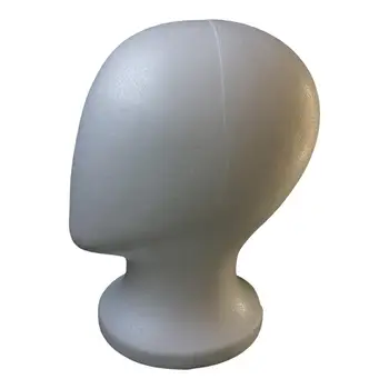 Manichino in polistirolo maschile e femminile, modello di testa senza volto, espositore per cosmetici, supporto in schiuma per parrucche, cappelli e accessori.