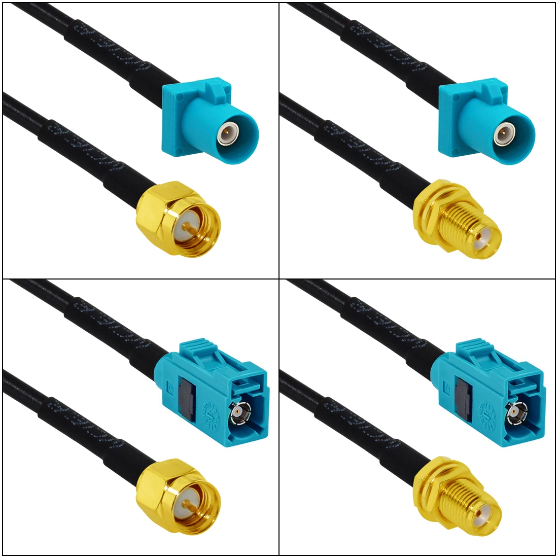 Fakra Z Type Male Female Purple to SMA Plug Jack Pigtail Cable Adapter RG174 15cm NEW for GPS