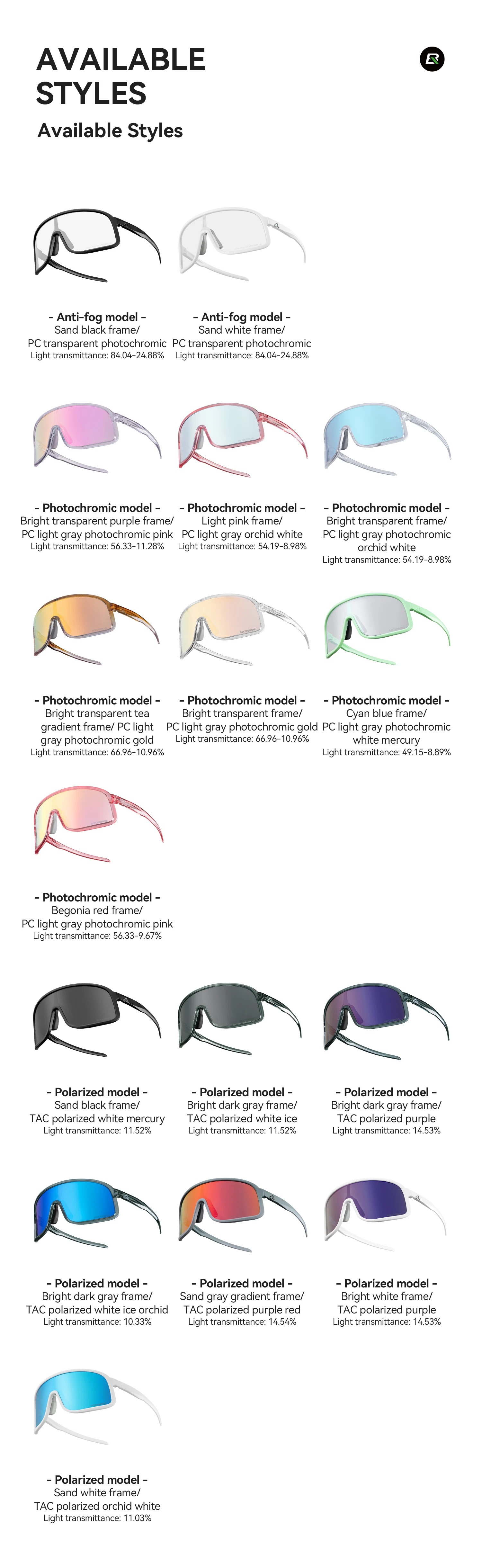 ROCKBROS Lokaler Versand Photochrome Fahrradbrille Dual-Use Tag und Nacht Outdoor-Sportbrille Winddichte Fahrrad-Schutzbrille – Detail 3