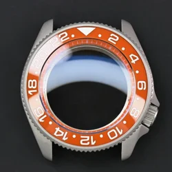 42mm Matte Watch Case with GMT Orange Ceramic Bezel and Sapphire Crystal (Orange)