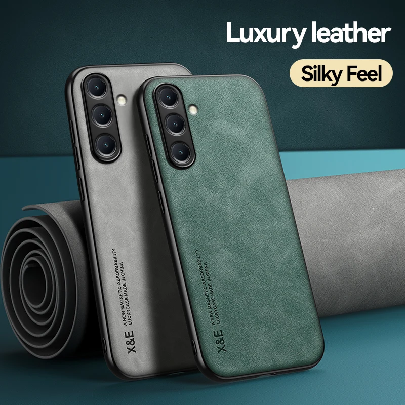 Magnetic Suede Leather Shockproof Matte Silicone Case Cover