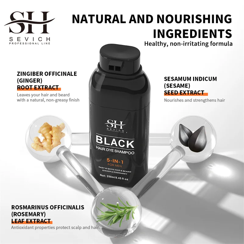 Hair Color Shampoo Instant Coloring Cover Gray White Hair Concealer Natural Black Color for Men Women Dye Coloring