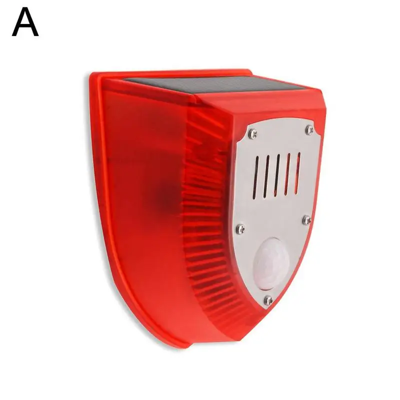 thumbnail image 1 of Nueva luz de alarma solar IP65, lámpara de alarma con sensor de movimiento a prueba de agua para exteriores, para jardín, antiladridos de perros, lámpara de seguridad para granjas, 1 of 6