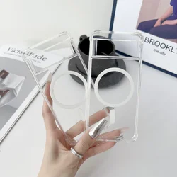 Clear Acrylic Shockproof Case with Airbag Cushions and Magnetic Wireless Charging Compatibility - Google Pixel 8 Pro (Clear)