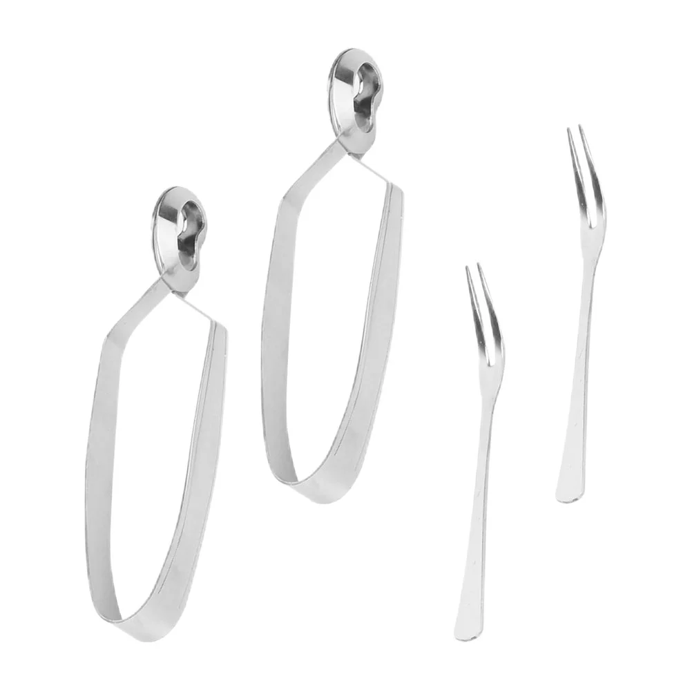 

Stainless Steel Food Shellfish Tongs Anti-scald Seafood Clip Eating French Baked Snail Clip Fork Set Home Kitchen Tableware