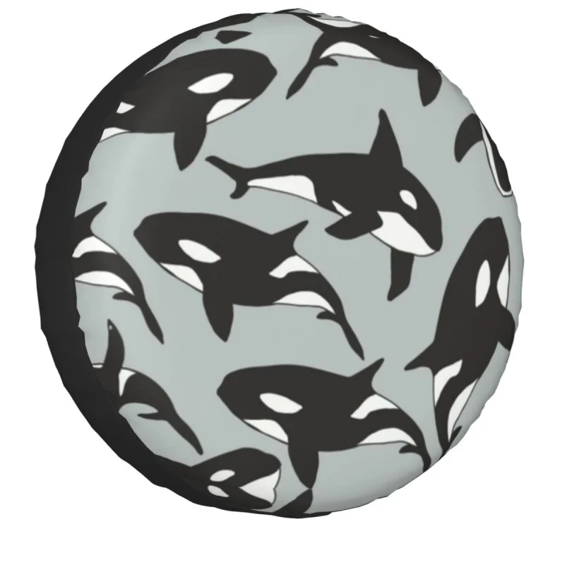 

Orca Killer Whale Spare Tire Cover for Jeep Hummer Custom Ocean Life Waterproof Dust-Proof Car Wheel Covers 14" 15" 16" 17"