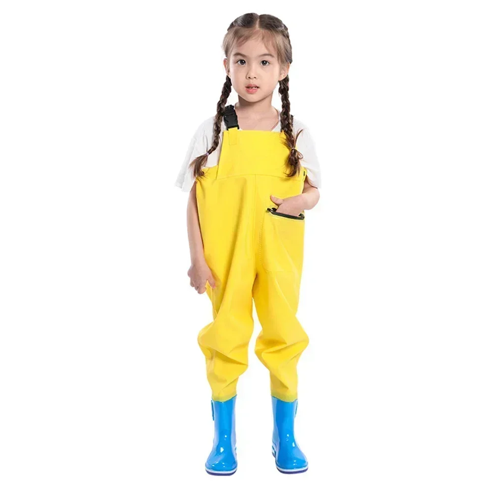 Kids Waders With Boots 4-Color Available Full Body Rain Trousers For Youth Teenagers Fishing Waders Waterproof Pants