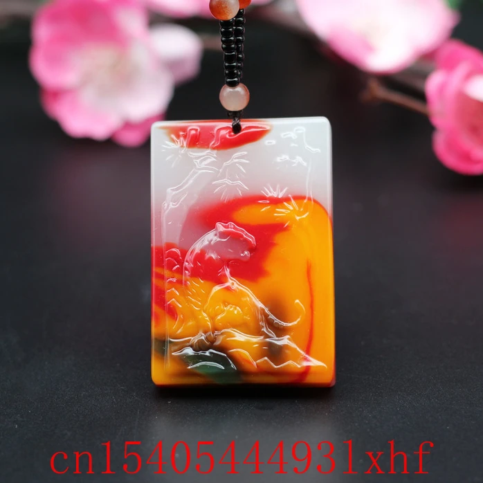 

Natural Color Hetian Jade Zodiac Tiger Pendant Necklace Beads Fashion Charm Jewelry Jadeite Carved Boutique Amulet Gifts for Men