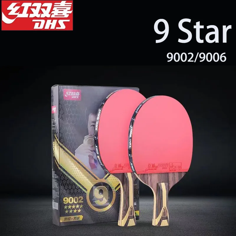 

Original DHS 9 Star Table Tennis Racket Professional 5 Wood 2 ALC Offensive Ping Pong Racket with Hurricane Sticky Rubber