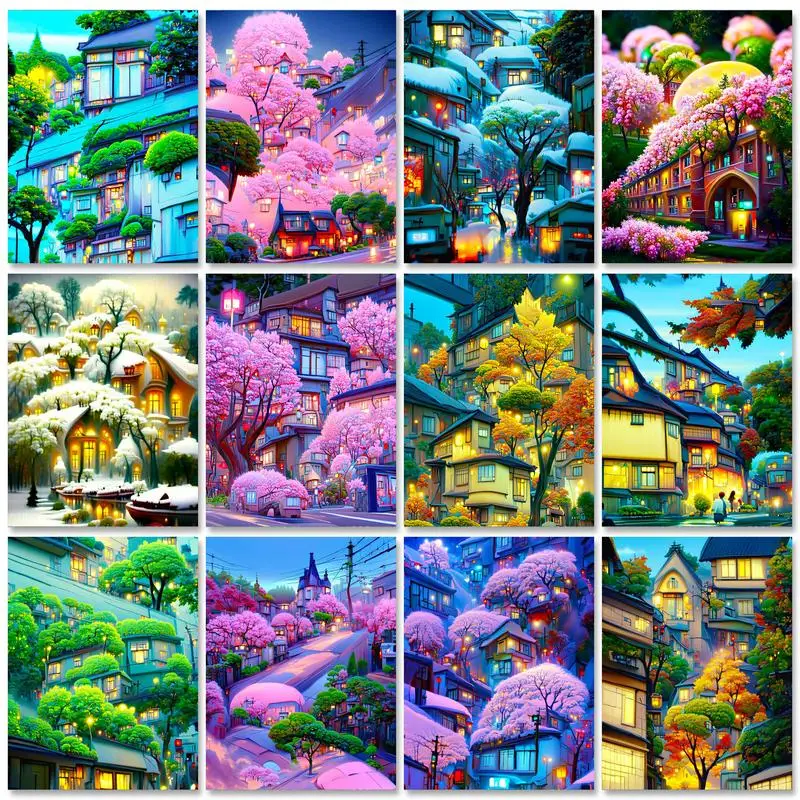 

GATYZTORY Diy Paint By Numbers On Canvas Dreamy Garden Landscape Pictures On Number Painting Decors Crafts Flower Art Supplies