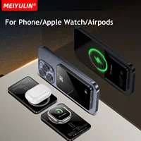 10000mAh Metal Magnetic Wireless Power Bank Portable Phone Fast Charger External Spare Battery for Magsafe iPhone Apple Watch 2