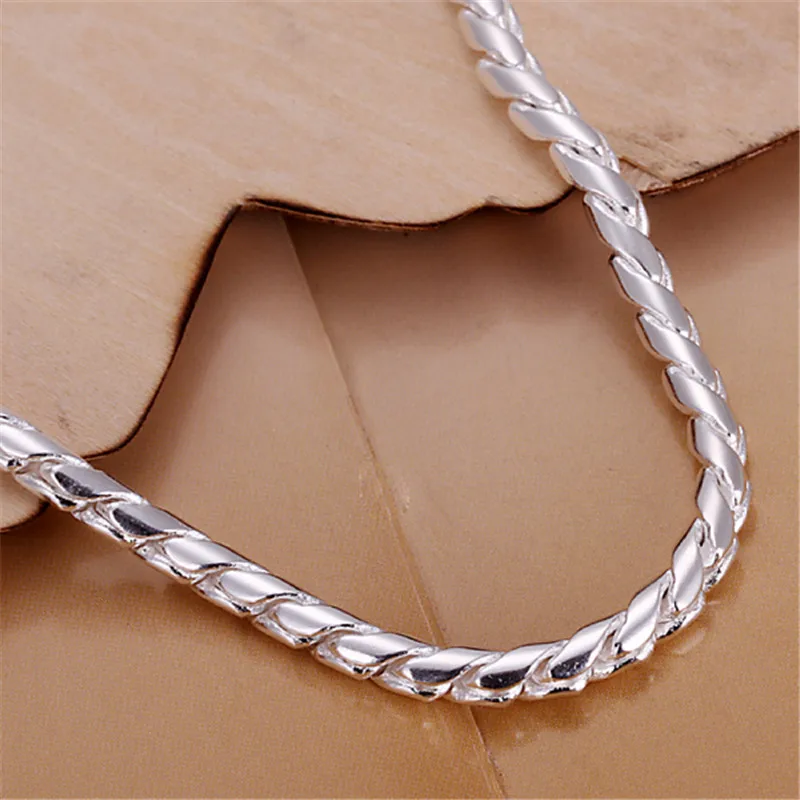 アクセサリー EURO Vintage Snake chain Silver Bracelet Vintage 925 Sterling Silver Snake Chain Bracelet. Length: 19