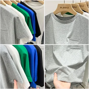 تي شيرت نسائي رياضي بأكمام قصيرة موديل 2025 تي شيرت قطني سادة ملابس غير رسمية باللون الأبيض والأسود ملابس فضفاضة برقبة دائرية ملابس صيفية للسيدات 6