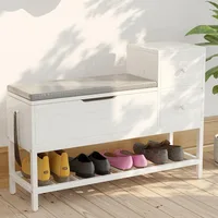 Entryway Shoe Bench with Flip Top Storage Space and 2 Drawers, forEntryway/Hallway 39.4in, Shoes Cabinets 1