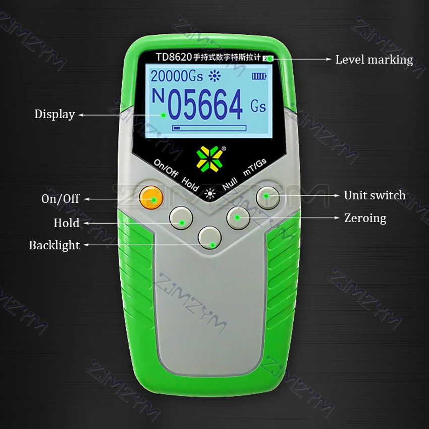 Permanent Magnet Gauss Meter Handheld Digital Tesla Meter Magnetic Flux Surface Magnetic Field Test 5% Accuracy TD8620