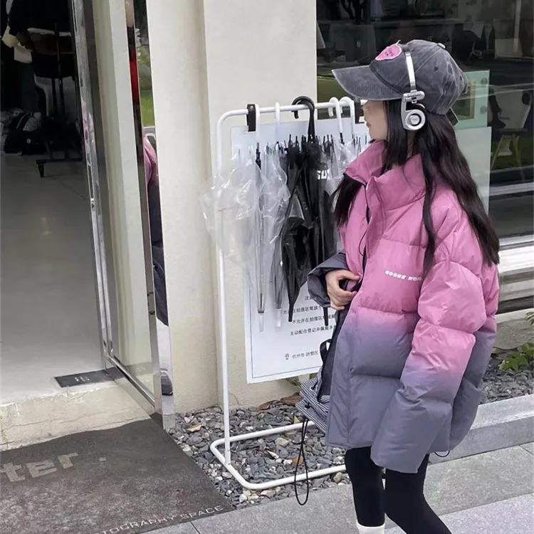 Winter Boys Girls Stand up collar gradient down jacket Child Warm Coat 4-14 Outerwear