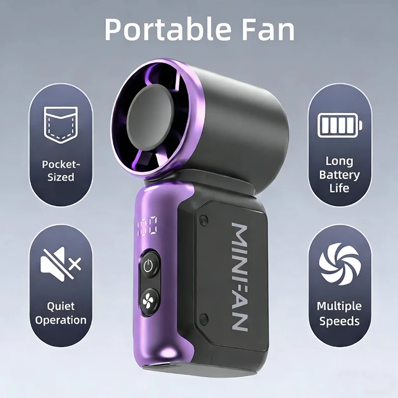 Compact USB Rechargeable Mini Handheld Fan - Ideal for Travel, Office, and Summer Gifts