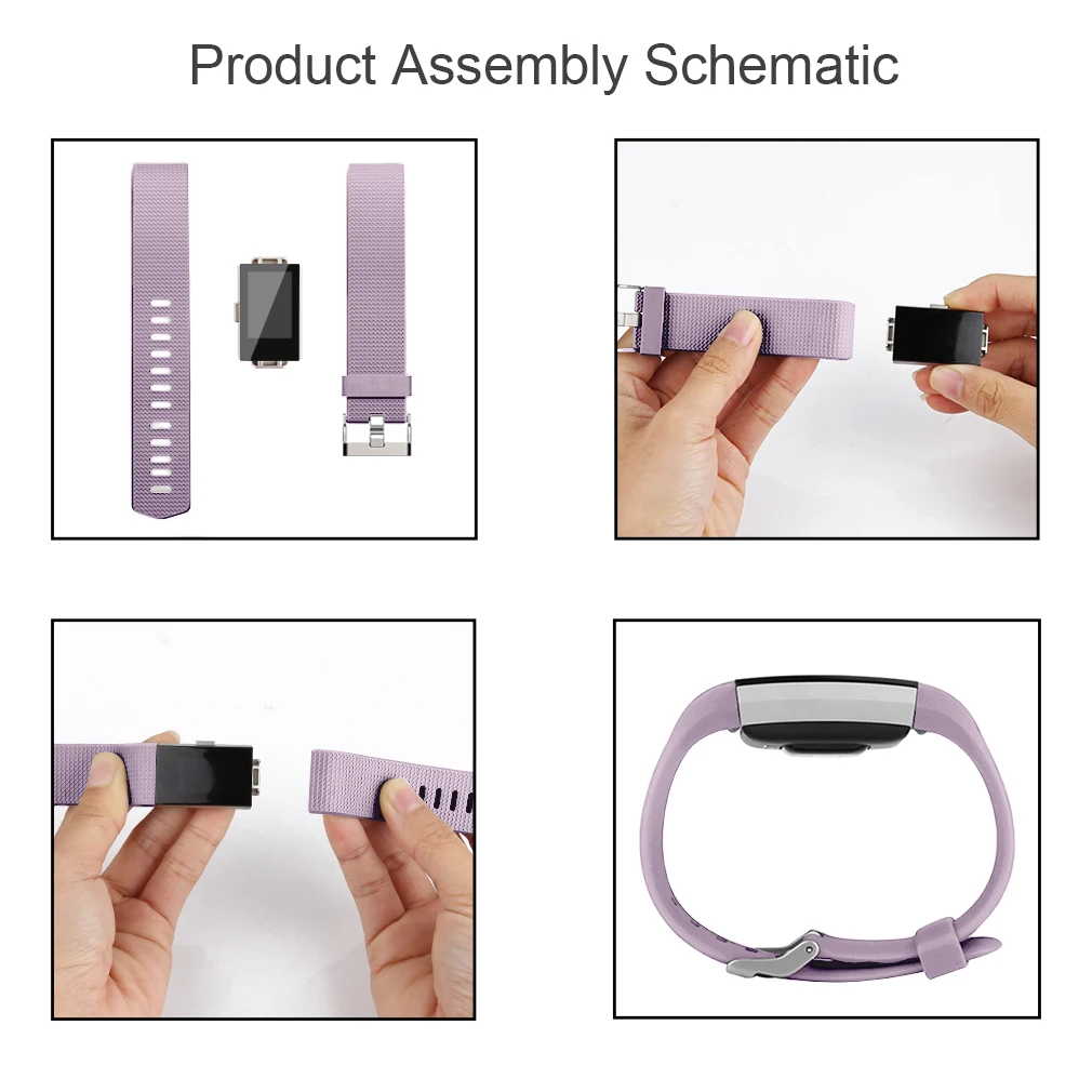 Flexible TPU Strap for Fitbit Charge 2 - Smart Watch Band Replacement Bracelet