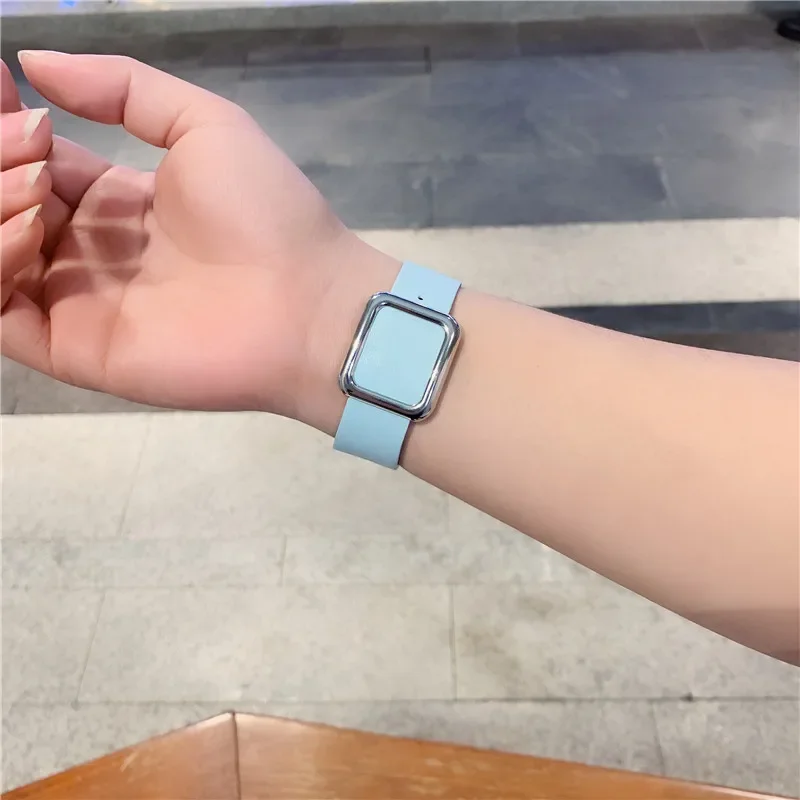 Leather Strap For Apple watch band 49mm 45mm 44mm 41mm 40mm 38mm 42mm Modern Style Magnetic Bracelet iWatch Ultra 8 7 6 5 4 3 SE