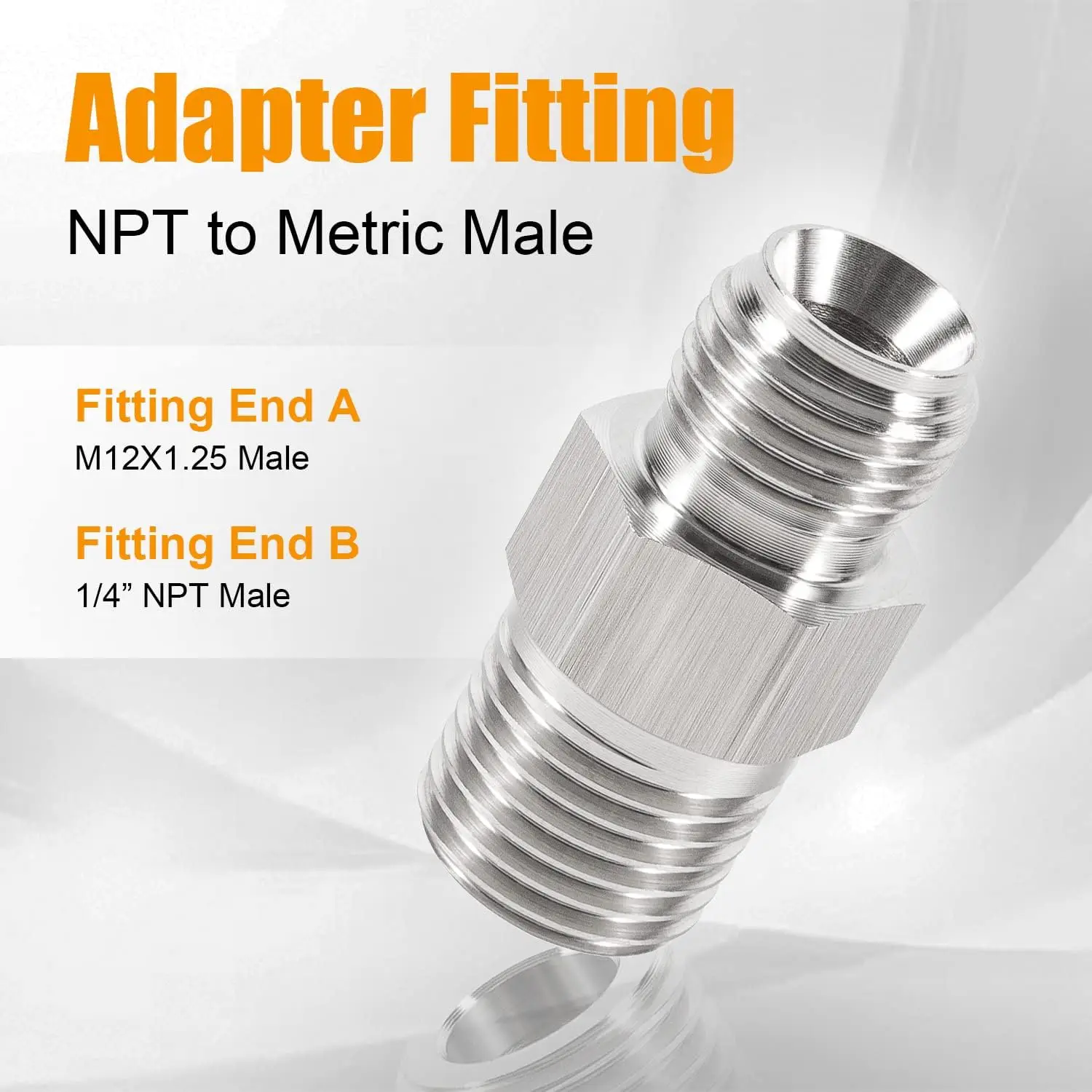 Adaptador De Conexión Métrica De 1/8 Pulg. NPT Hembra A M12x1,25 Macho, Conexión De Aleación De Aluminio Para Automóviles | Leroy Merlin