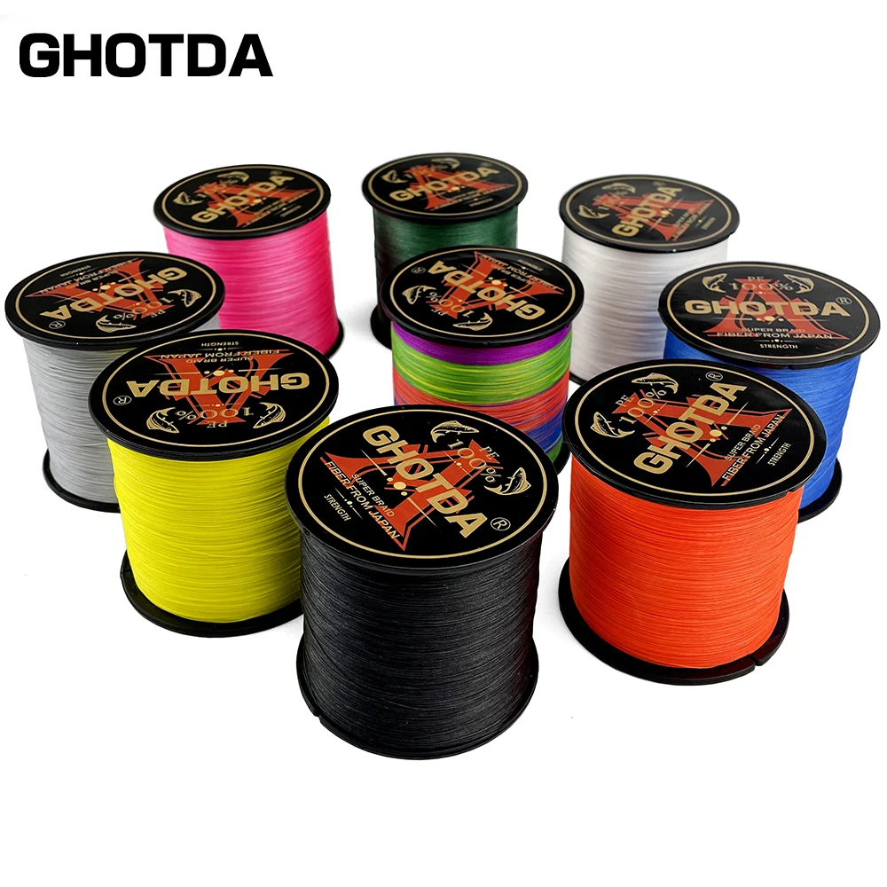 GHOTDA X8 PE Fishing Line 1000M 500M 300M Braided Multifilament 0.14-0.5mm Multicolour Fishing Weave Extreme Super Strong 6