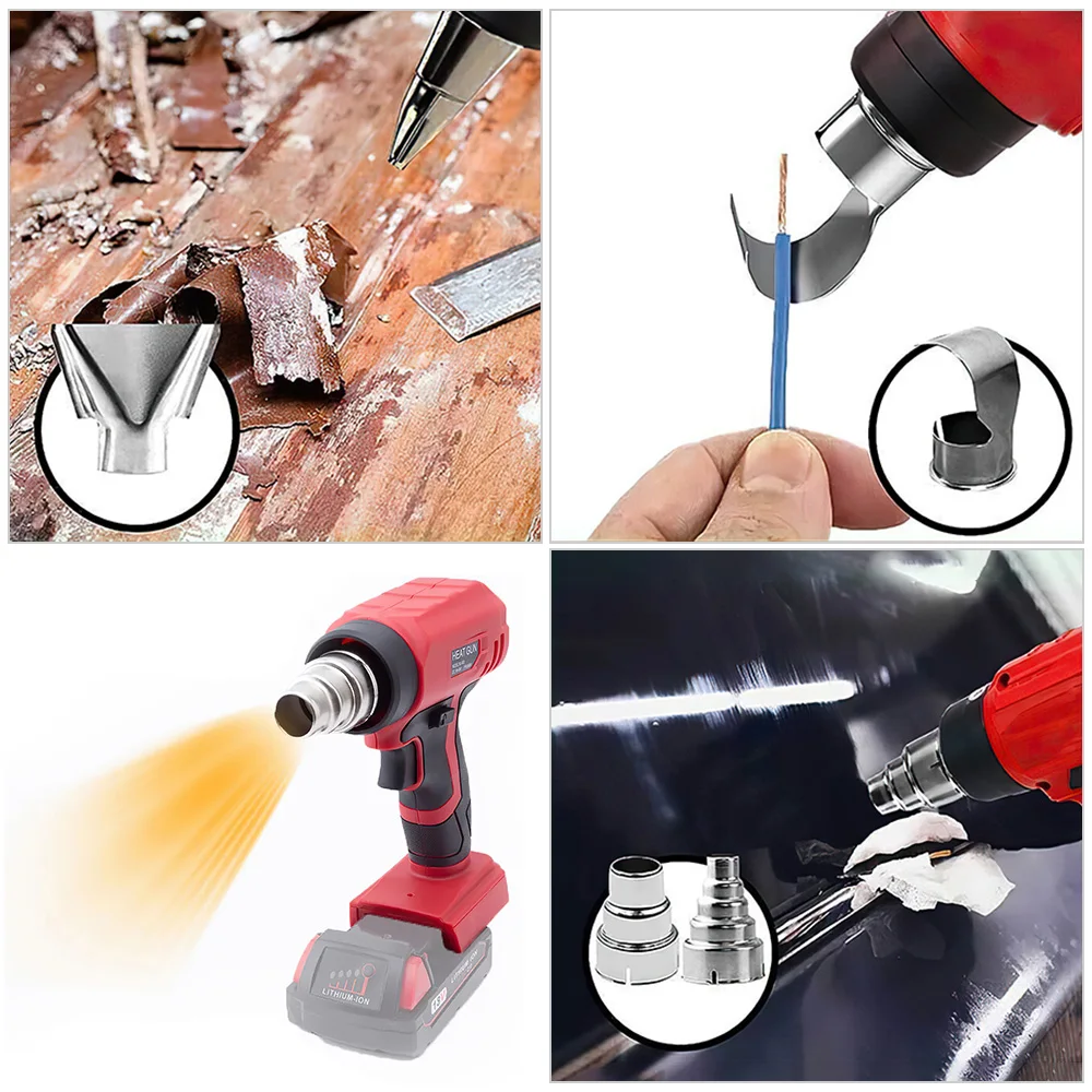 360W Cordless Heat Gun Portable 400℃ Hot Air Gun with 4 Nozzle Fit for Milwaukee 18V Battery (No Battery) 4