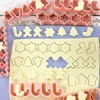 Mini Christmas Cookie Cutters Stamp Xmas Tree Gingerbread Man Pattern Biscuit Embosser Mould Cake Fondant Baking Decorating Tool 3