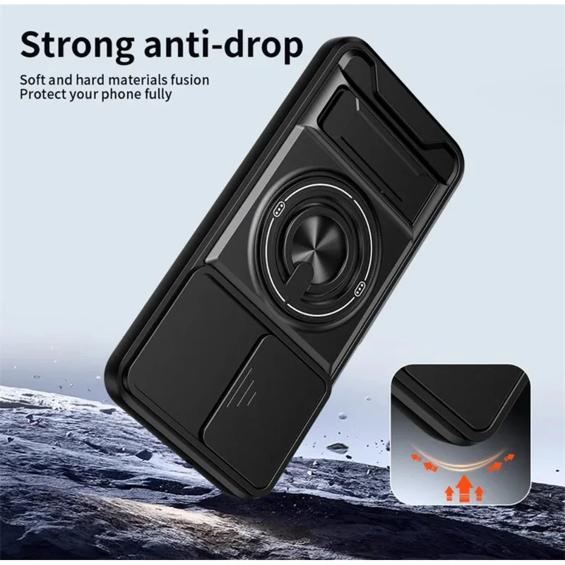 Enhanced Armor Case with Magnetic Stand Holder and Lens Protection Cover