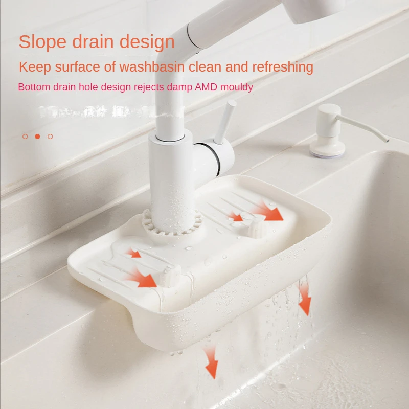 Faucet splash proof drainage rack sink water collection mat anti-slip countertop mat kitchen rag sponge wipe drain storage rack 2