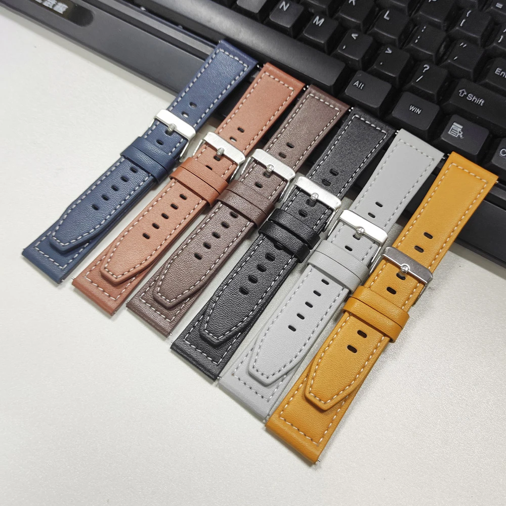Premium Leather Strap for Smart Watches - Elegant Replacement Wristband for Versatile Wear