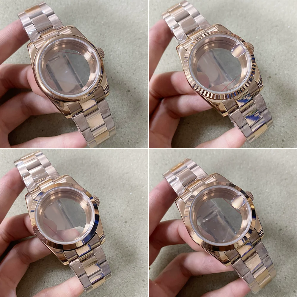 Cassa Nh35 36Mm/39Mm Orologio Da Uomo Oro Rosa Oyster Date 316 Vetro Zaffiro In Acciaio Inossidabile Adatto Per Movimento Di Precisione Nh35Nh36