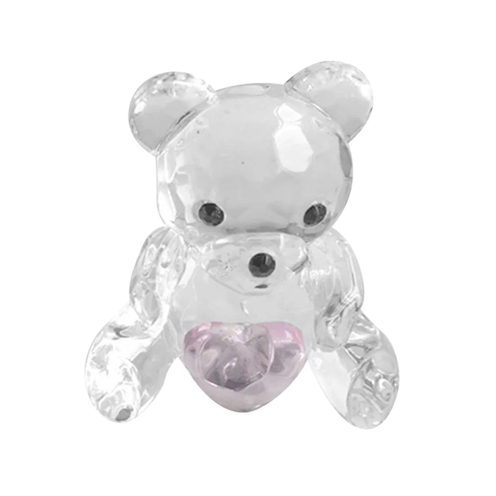 

Glass Clear Bear Figurine Adorable Glass Sculpture Desktop Ornament
