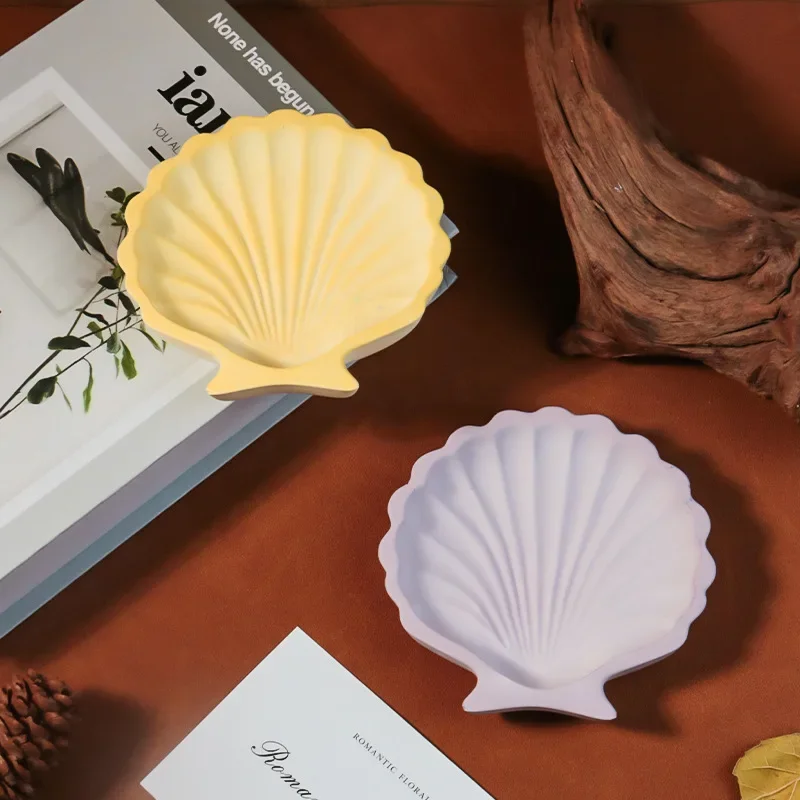 Silicone Mold for Ocean Shell Tray Home Gypsum Jewelry Storage Dish Drip Glue Mold Candle Aroma Storage Tray Epoxy Resin Molds