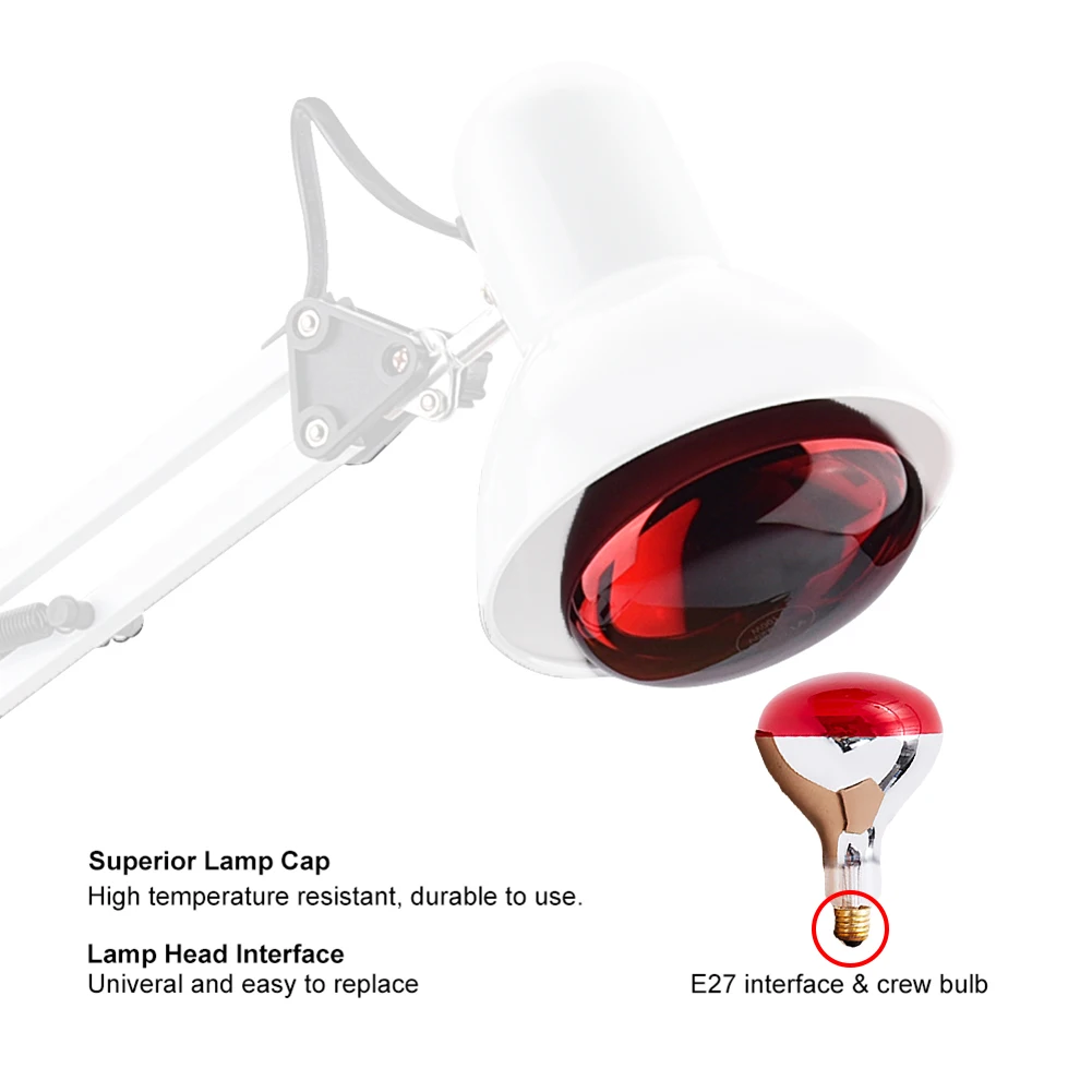 Lampada A Infrarossi Terapeutica 275W - Doppia Testa, Telecomando, Temperatura Regolabile 0-115°C - Foto 2