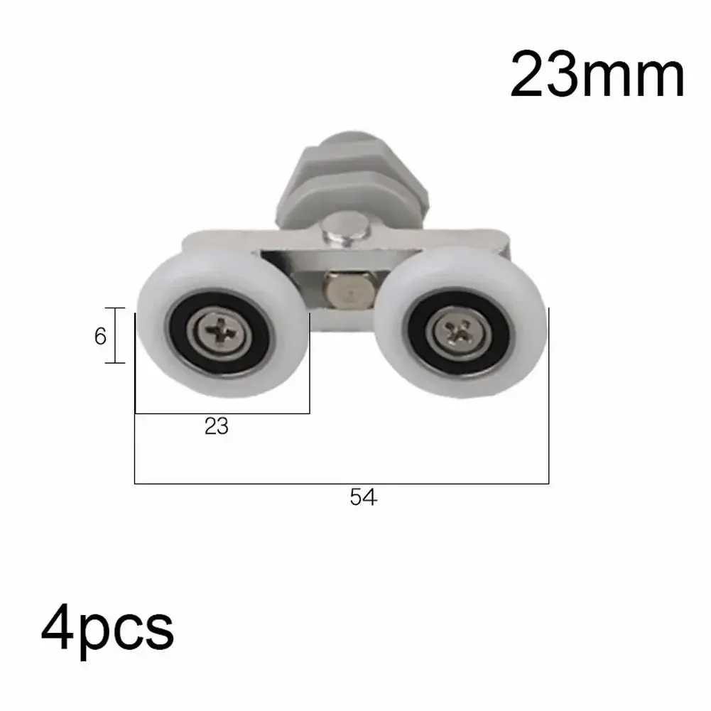 Shower Door Rollers, Sliding Door Roller, Shower Room Pulley, Shower Room Rollers, Sliding Door Pulley-4pcs Twin Bathroom Shower Door Roller Runner Wheels Sliders 19/23/25/27mm Dia Shower Rooms Cabins Door Pulley Hardware