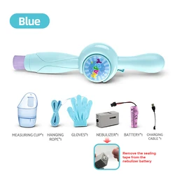 Automatic Electric Fog Bubble Machine with Magic Gloves, Colorful Lights, and Music (Blue 1)