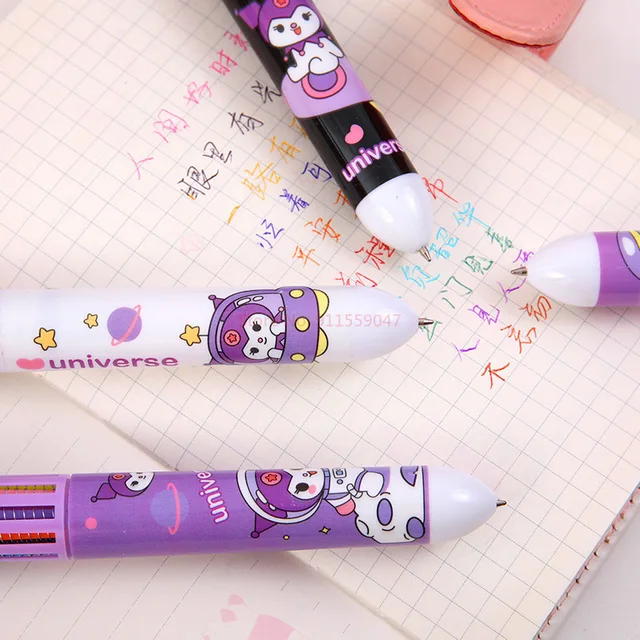 1x Cute Hello Kitty 7in1 Pens Multi-colors Bear Black Purple Green