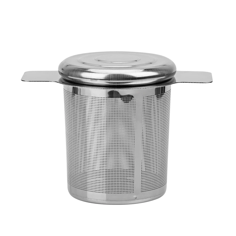 

1pc Stainless Steel Tea Drain With Lid Tea Maker Cup Strainer Grid Binaural Tea Infuser Filter Tea Residue Separation