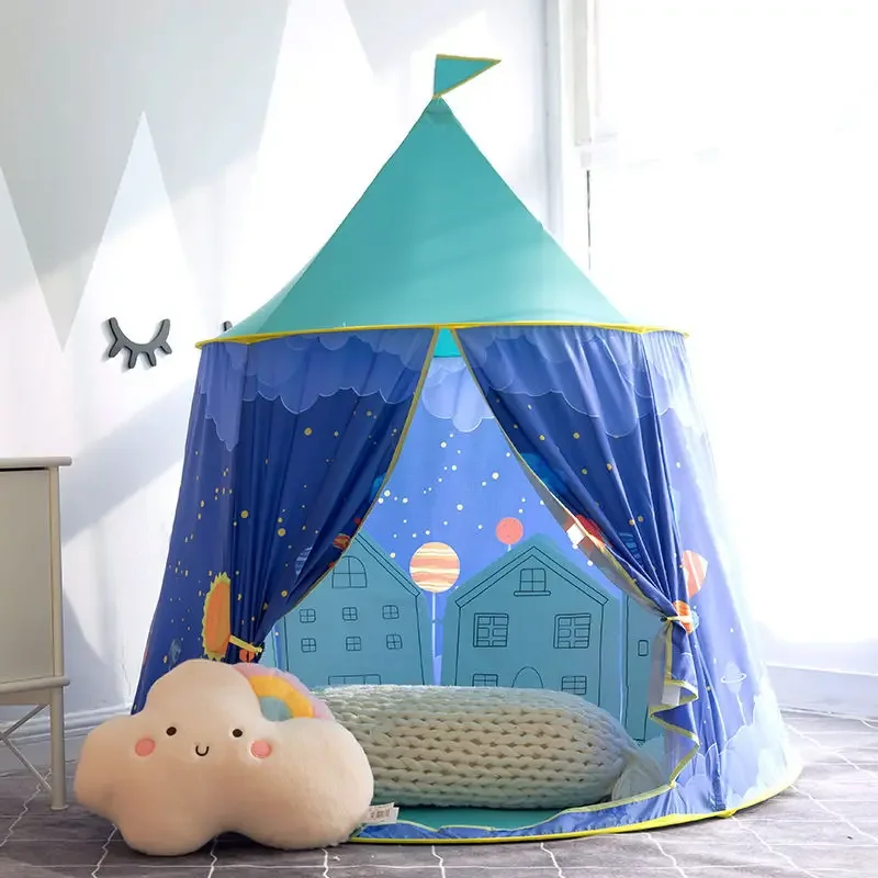 Portable Baby Tents Castle Kids Play House Camping Toys Tipi Prince Folding Tent Birthday Christmas Outdoor Gifts Room Decor New