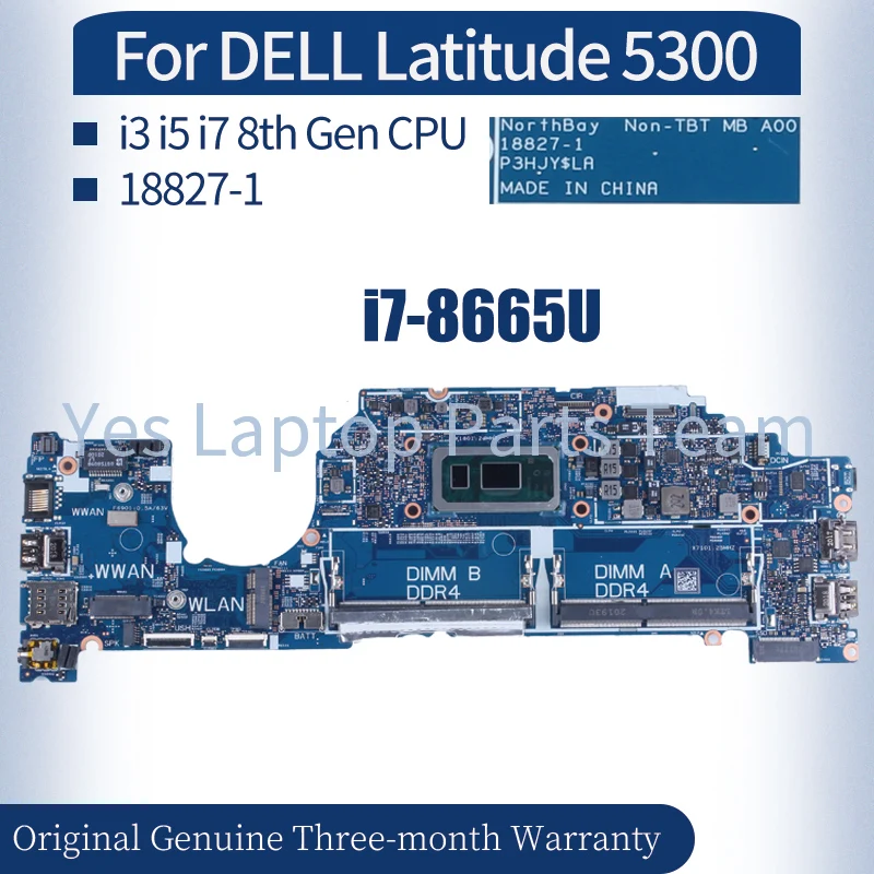 para Dell Latitude 5300 Laptop Placa-mãe 188271 Cn05n31t 05n31t 5n31t 0rk2cy 05krx2 i3 i5 i7 8ª Geração Ddr4 Notebook