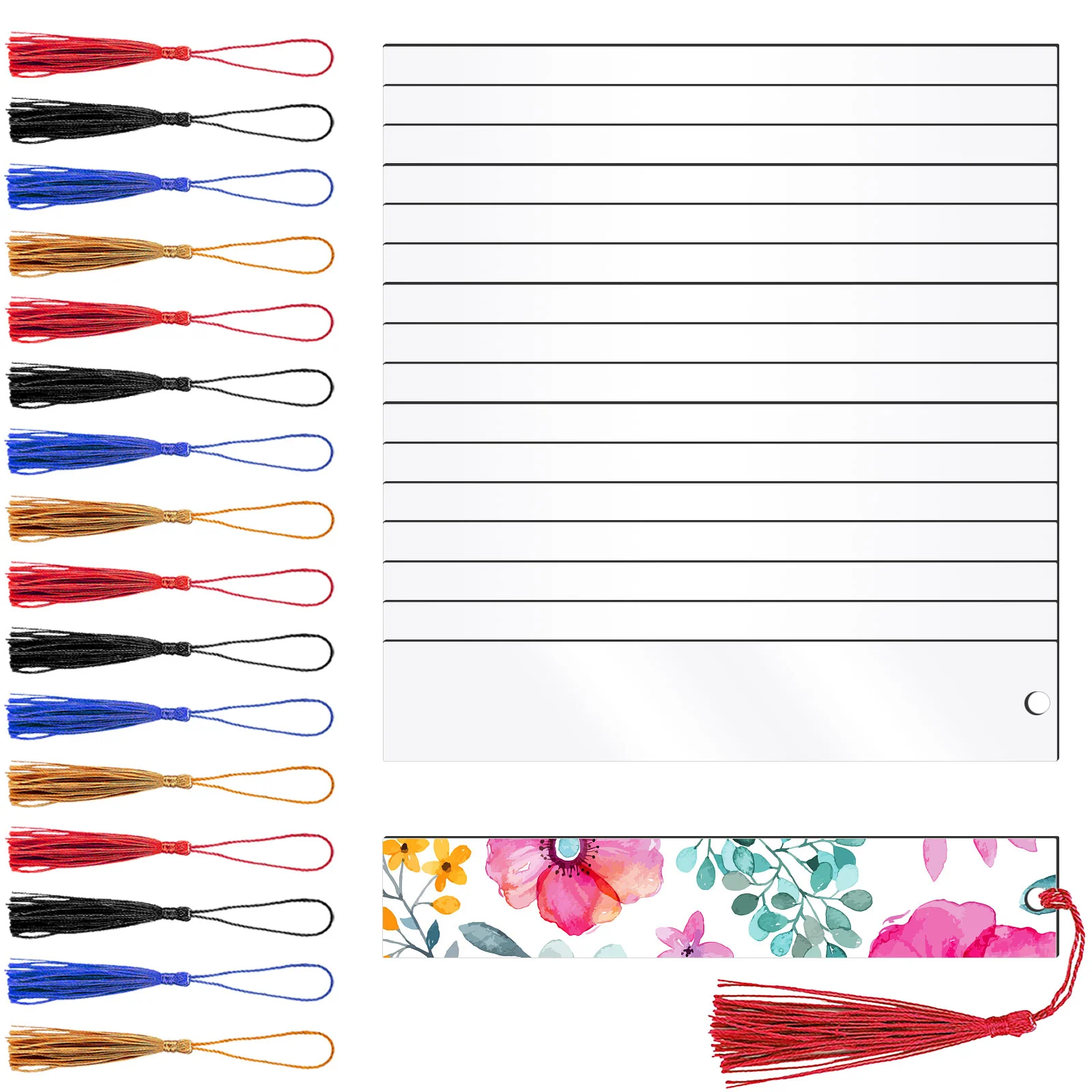 

40 шт. самодельные прозрачные закладки, пользовательские этикетки, самодельные акриловые закладки, закладки для книг, Детские пустые акриловые украшения, кисточки, закладки