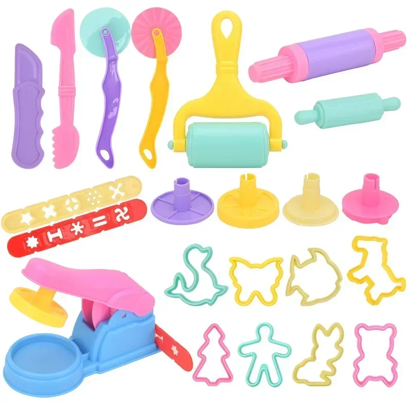 Creative 3D Plasticine Mold Modeling Clay Accessories DIY Play Dough Noodle Tool Kit Plastic Set Knife Mold Kids Educational Toy